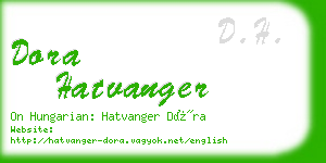 dora hatvanger business card
